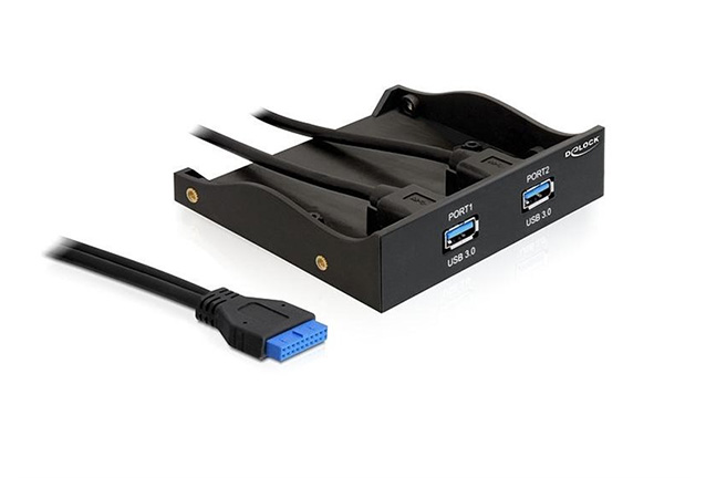 USB-3 PANEL 3,5" & 5.25" 2 PORT USB 3.0 Header 19 Pin